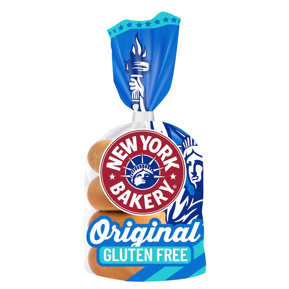 image 1 of New York Bakery Co. Gluten Free Plain Bagels 4 Pack