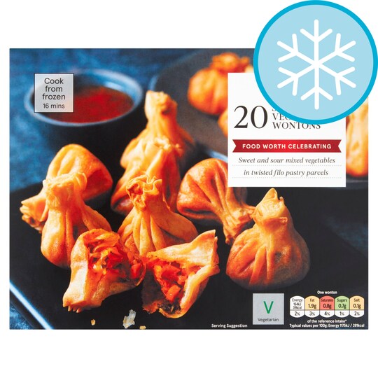 Tesco 20 Sweet And Sour Vegetable Wontons 300G Tesco Groceries
