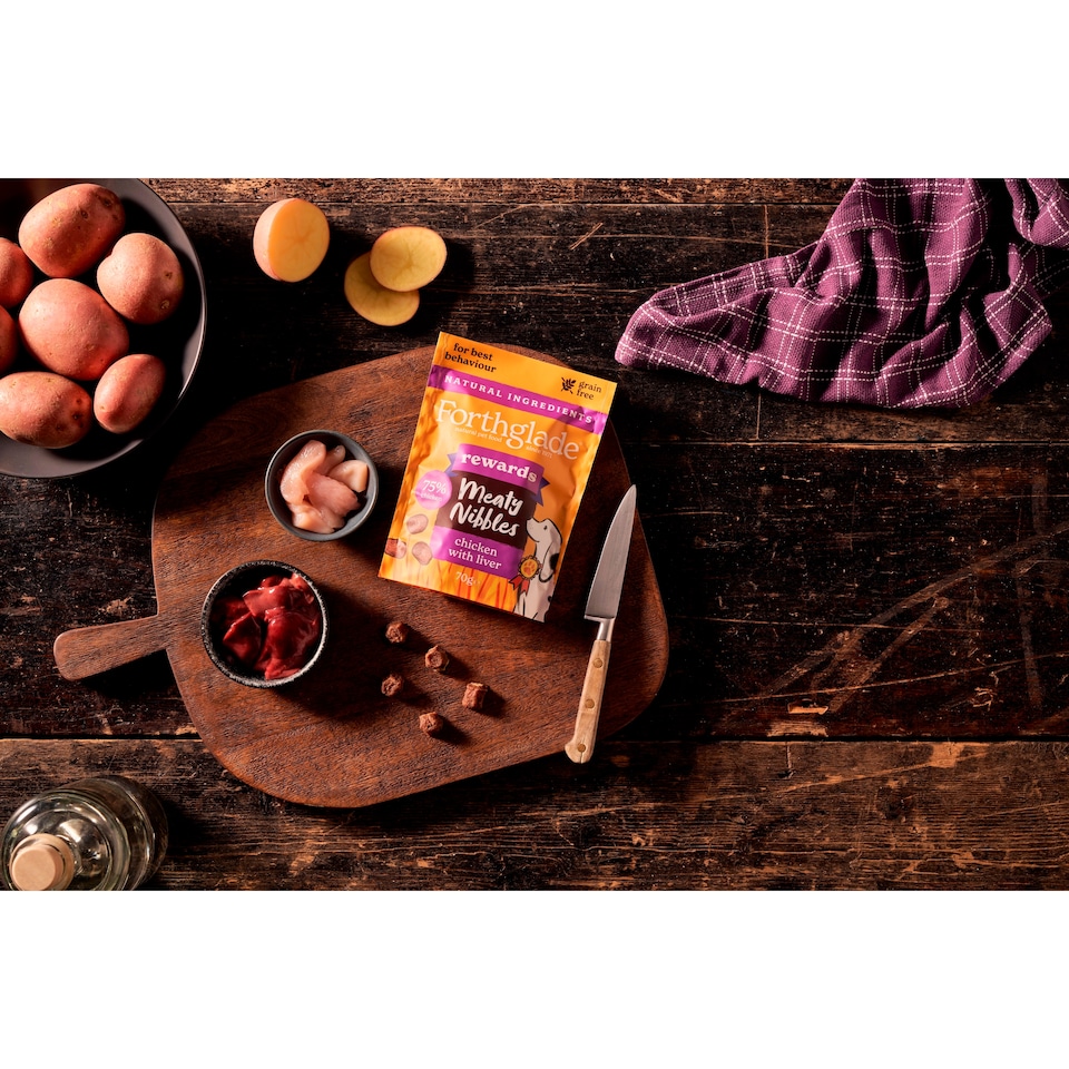 image 1 of Forthglade Meaty Nibbles Chicken & Liver Dog Treats 70g