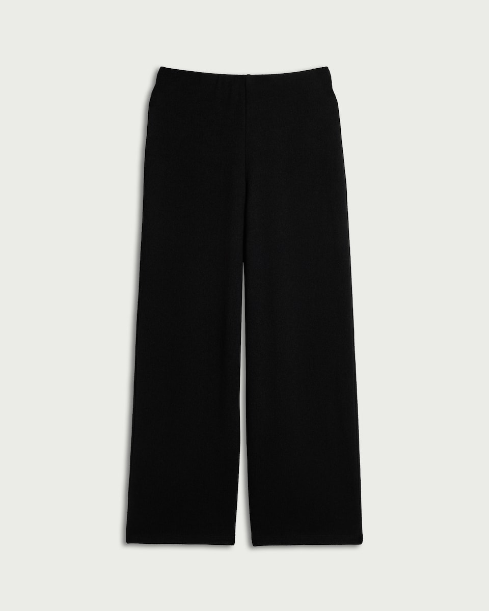 image 1 of F&F Textured Wide Leg Co-ord Trousers in Black