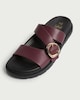 image 3 of F&F Cross Strap Buckle Detail Sandals in Burgundy