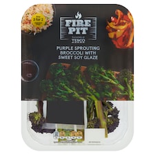 Tesco Fire Pit Purple Sprouting Broccoli with Sweet Soy Glaze 210g