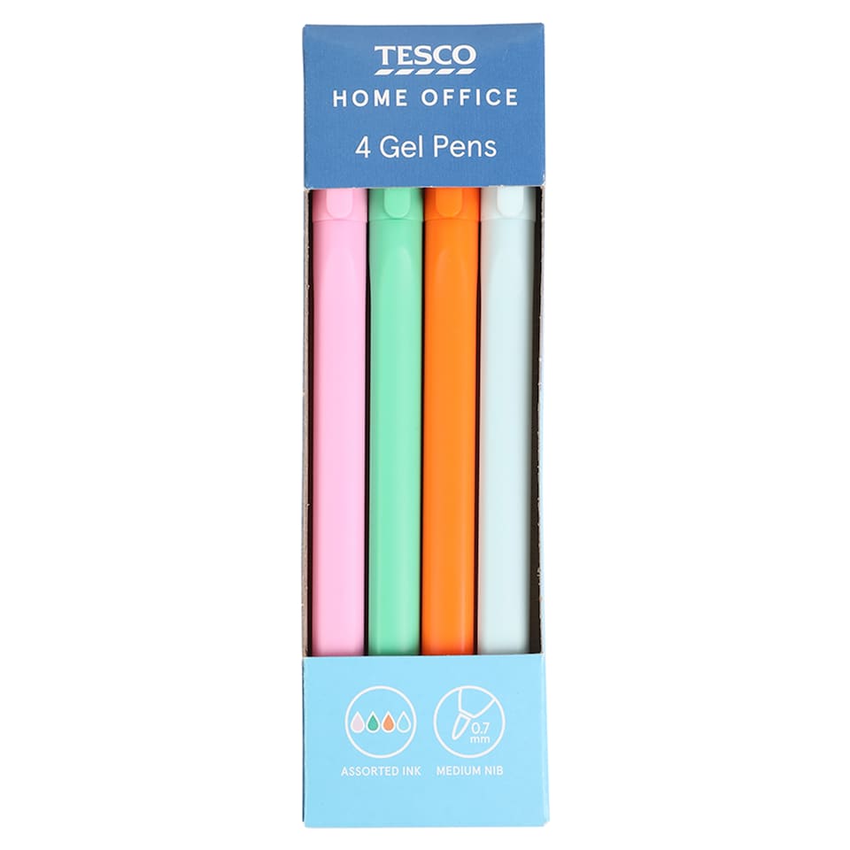 image 1 of Tesco Gel Pens 4 Pack
