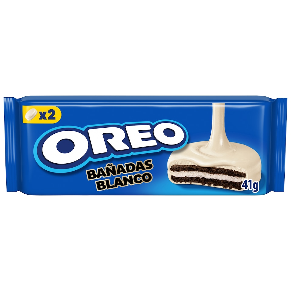 Oreo sušenky s vanilkovou náplní a bílou polevou 41g