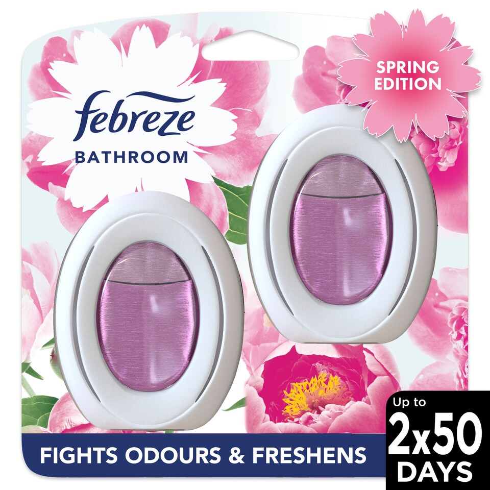 image 1 of Febreze Bathroom Air Freshener Peony And Cedar 2 X 7.5Ml