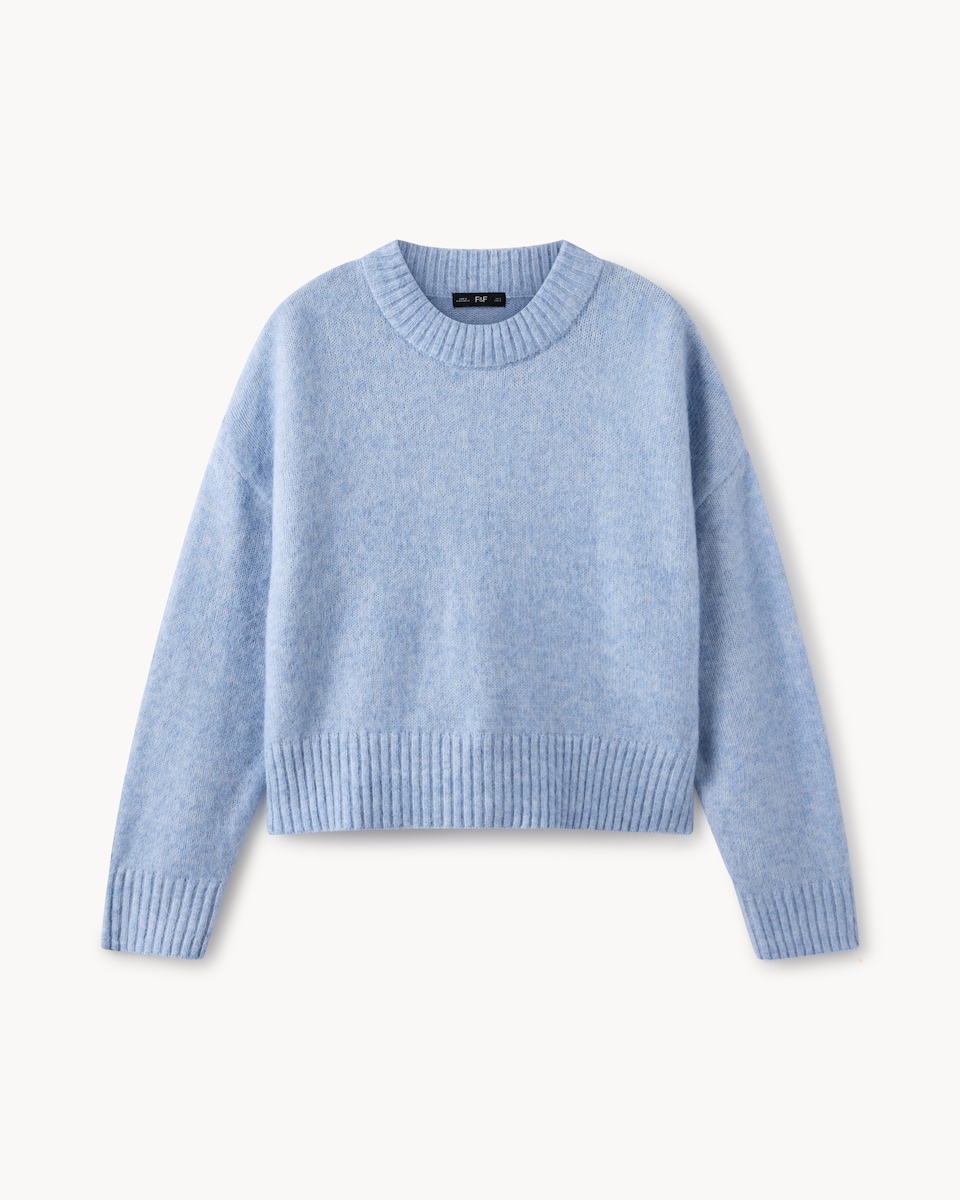 image 1 of F&F Cropped Knitted Jumper in Blue