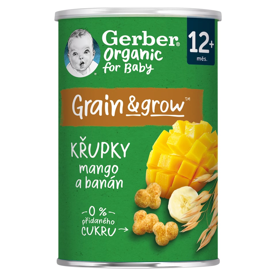 Gerber Organic mangós-banános bio gabonasnack, 12 hónapos kortól 35 g