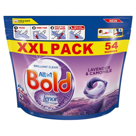 Bold All In One Washing Pods Lavender & Camomile 54W 1258.2G Tesco Groceries