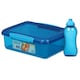 image 1 of  Sistema Blue Rectangle Lunch Box 2L with Water Bottle 330ml