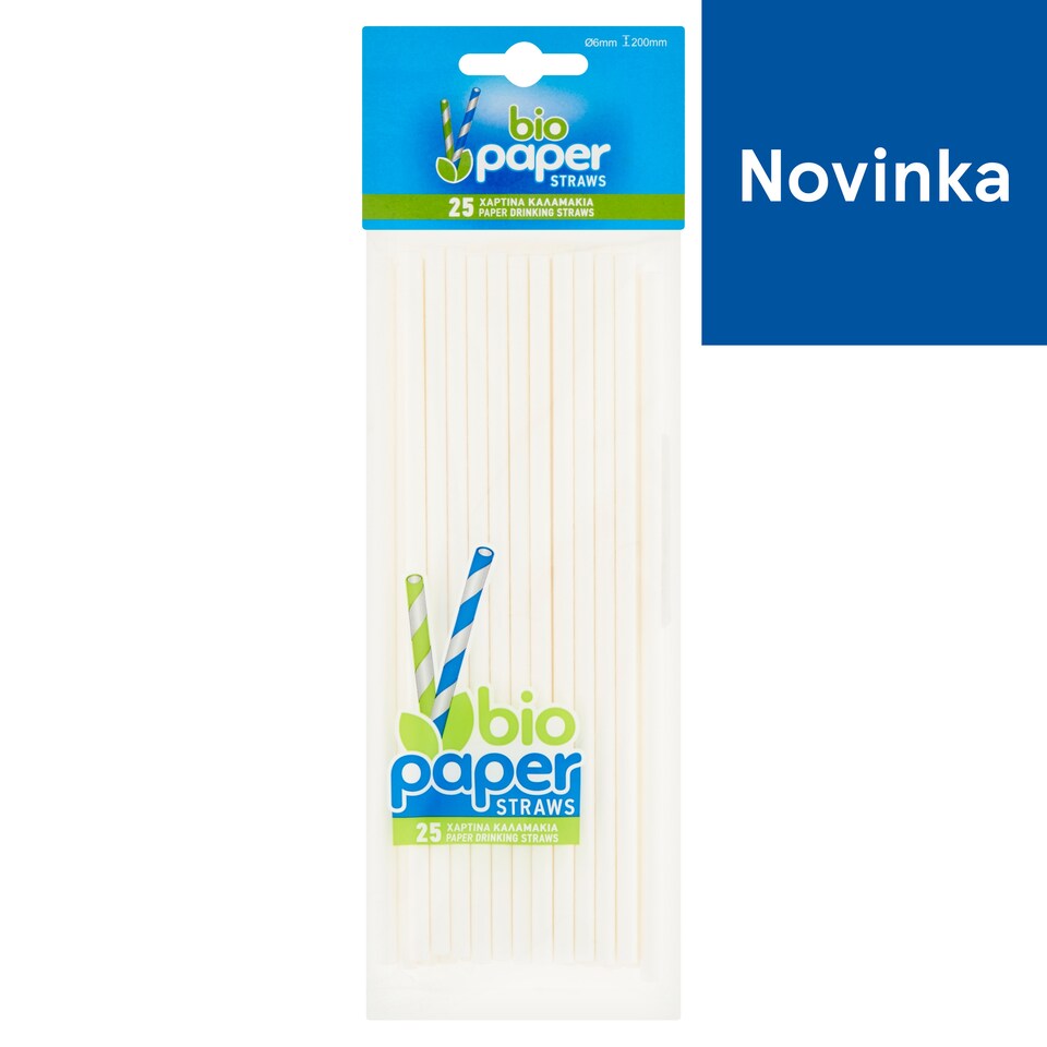 Bio Paper Straws 200 x 6 mm 25 pcs