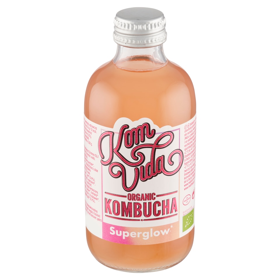 Komvida Kombucha Superglow Bio fermentovaný nápoj z čaju 250 ml 