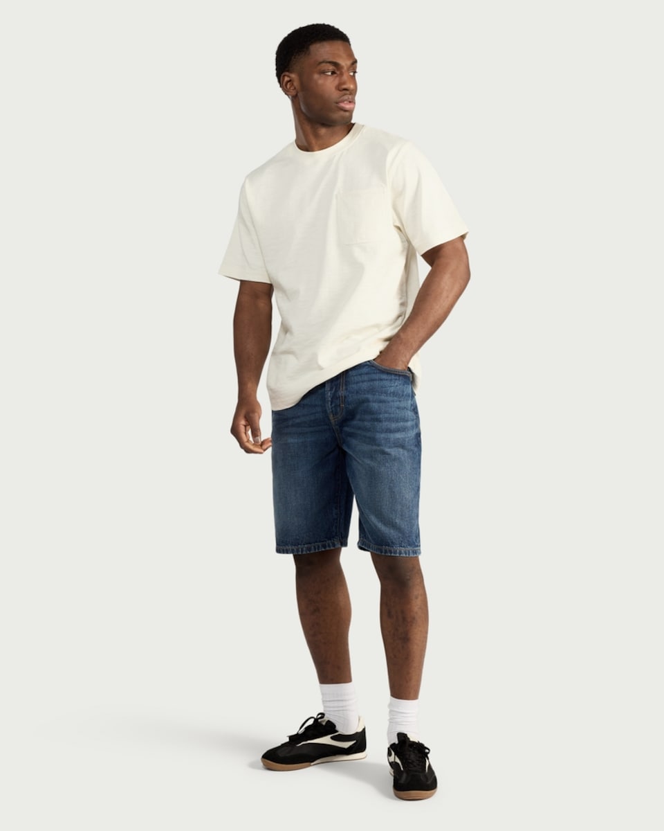 image 1 of RDA Pure Cotton Denim Shorts in Navy