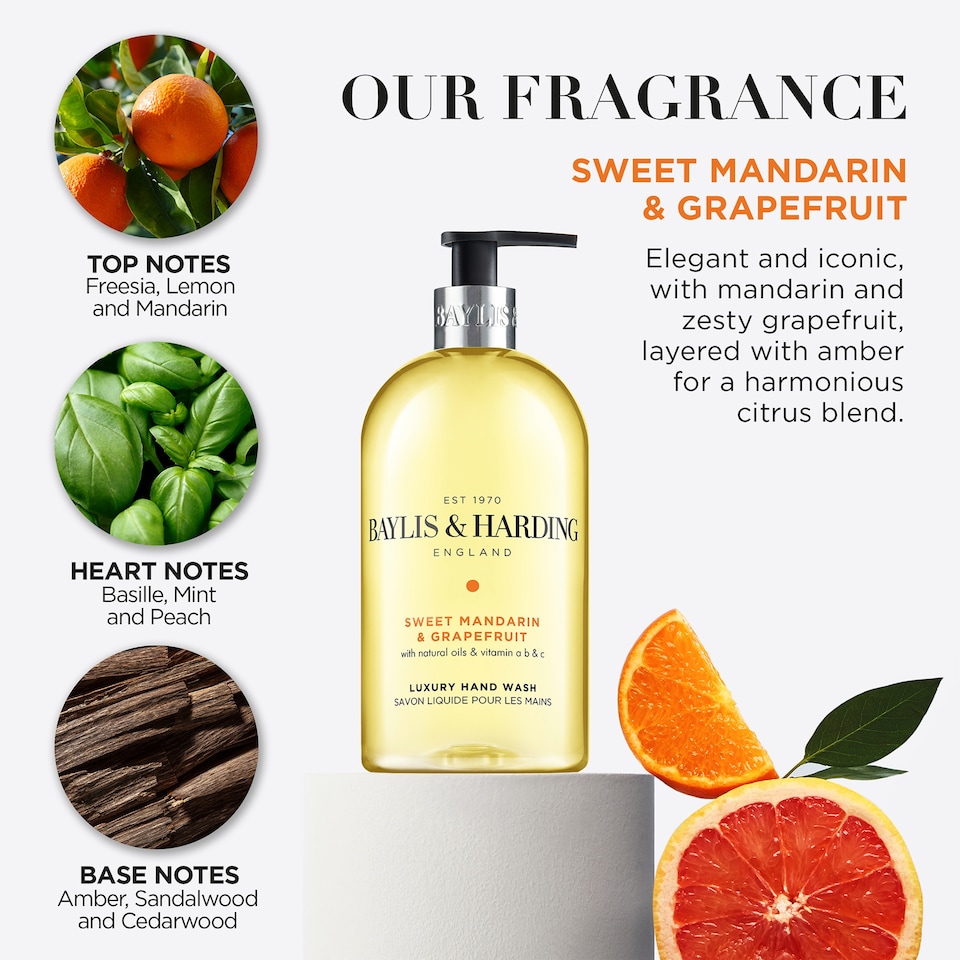 image 1 of Baylis & Harding Mandarin & Grapefruit Hand Wash 500Ml