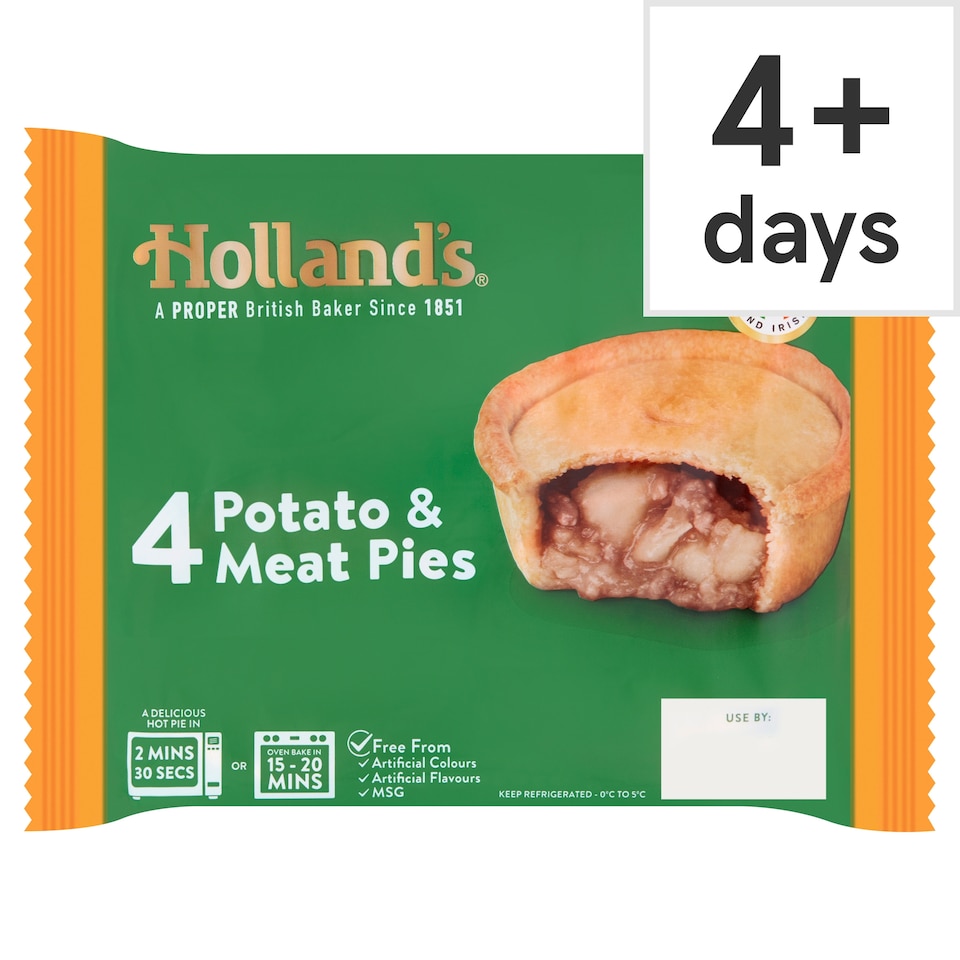 Holland's Potato & Meat Pies 4 Pack