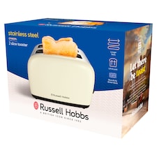 Russell Hobbs Cream Stainless Steel 2 Slice Toaster
