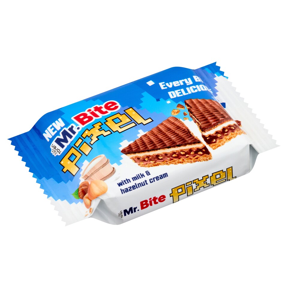 Mr. Bite Pixel mogyorós-tejkrémes ostya szelet 30 g  1. kép