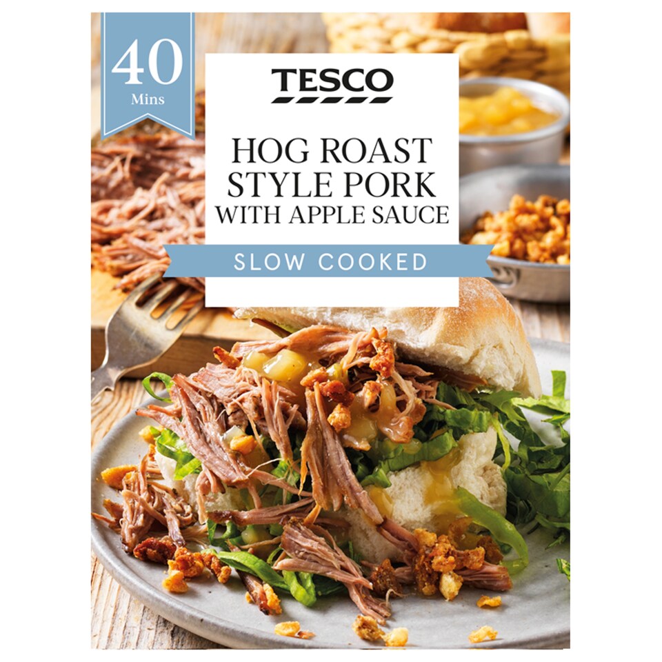 Tesco Hog Roast Style Pork With Apple Sauce 425G