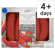 Tesco Finest 4 Pork & Calabrian Hot Pepper Sausages 440g