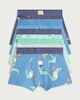 image 1 of F&F Boys 5-Pack Cotton Rich Crocodile Print Trunks in Multi