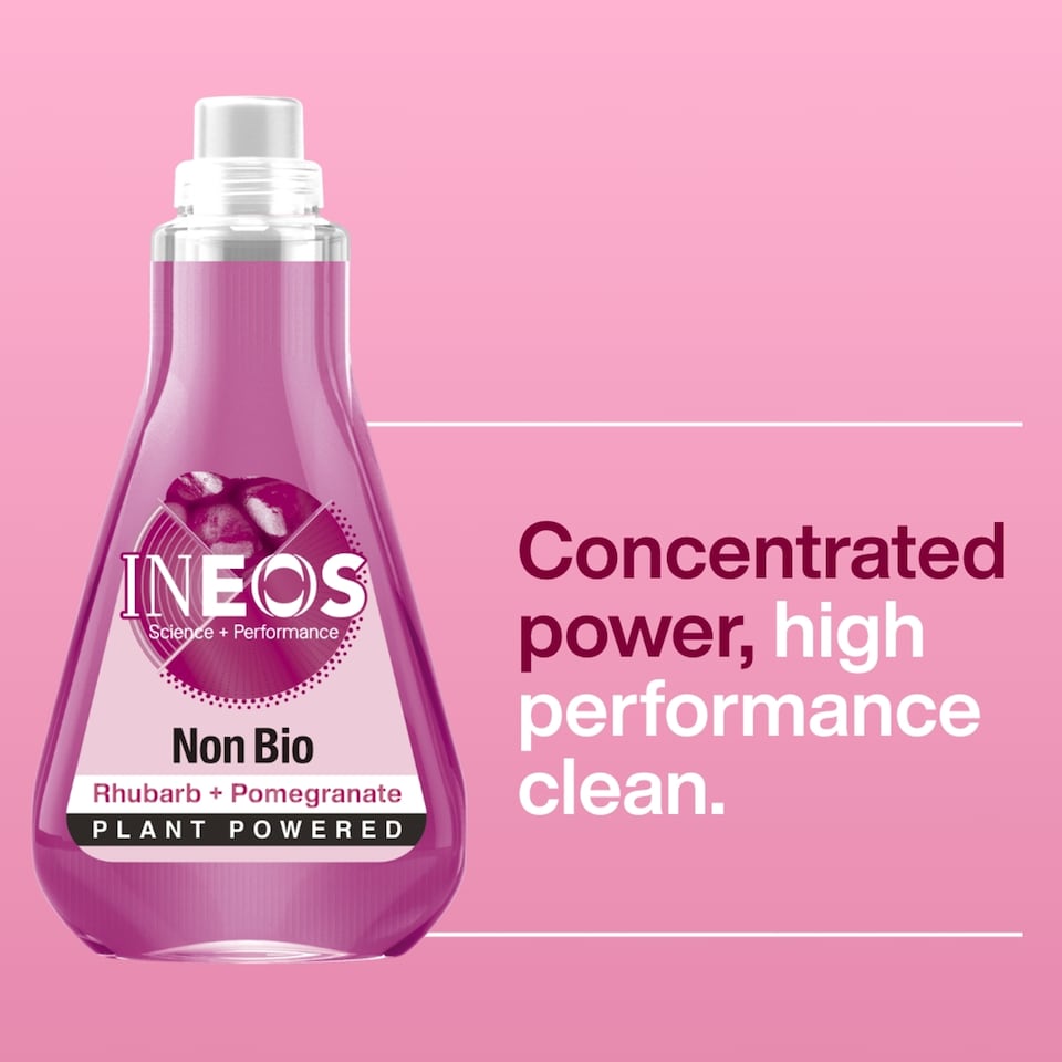 image 1 of INEOS Non Bio Concentrated Laundry Liquid Detergent Rhubarb + Pomegranate 34 Washes 1040ml