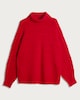 image 4 of F&F Cable Knit Roll Neck Batwing Jumper with Wool in Red