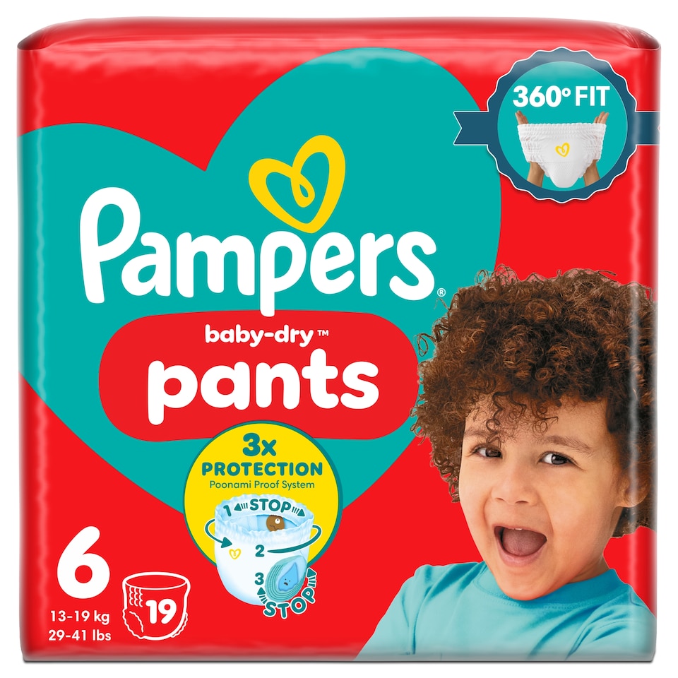 image 1 of Pampers Baby-Dry Nappy Pants Size 6 19 Pack