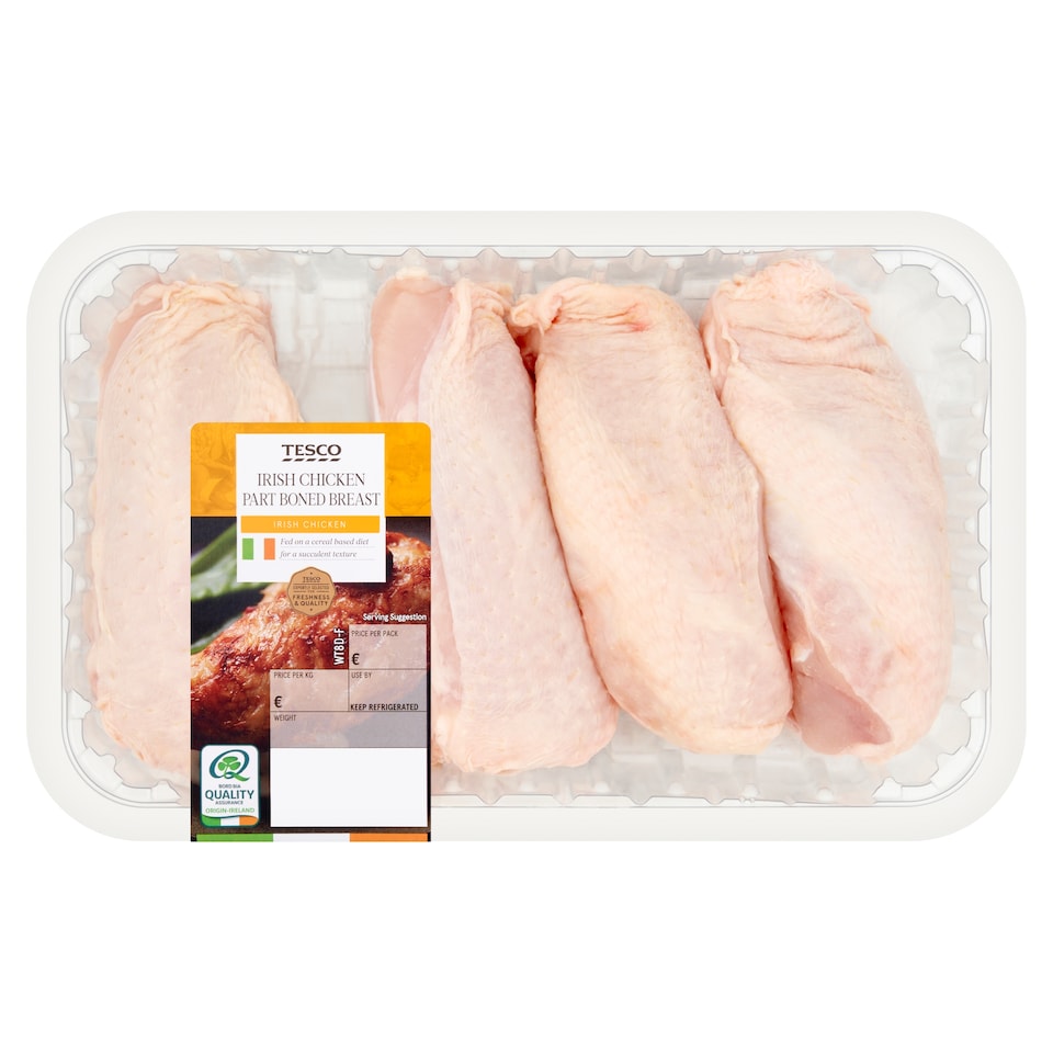 Tesco Irish Chicken Part Boned Breast 800G