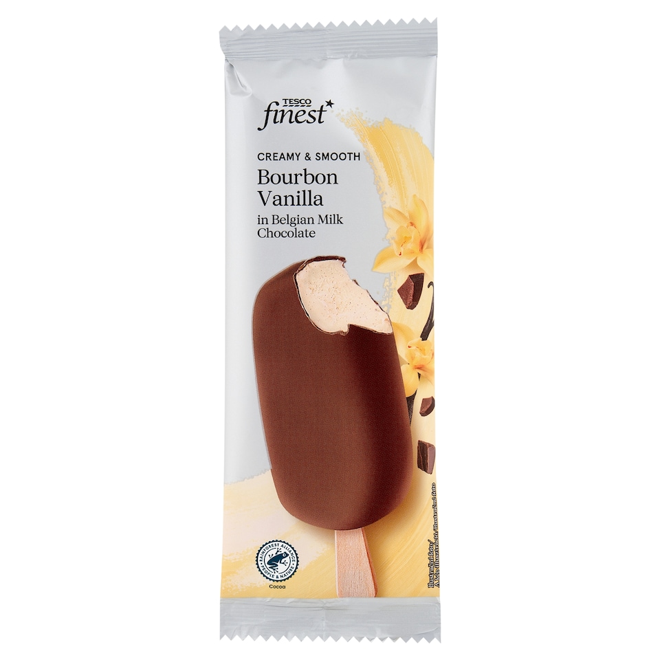 Tesco Finest Mrazený krém smotanový vanilkový v mliečnej čokoláde 120 ml