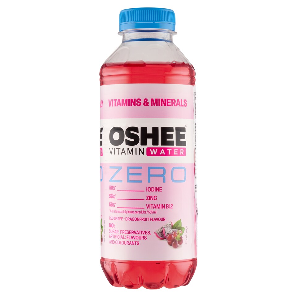 Obrázek 1 pro produkt Oshee Zero nesycený nápoj s příchutí červených hroznů a dračího ovoce 555ml
