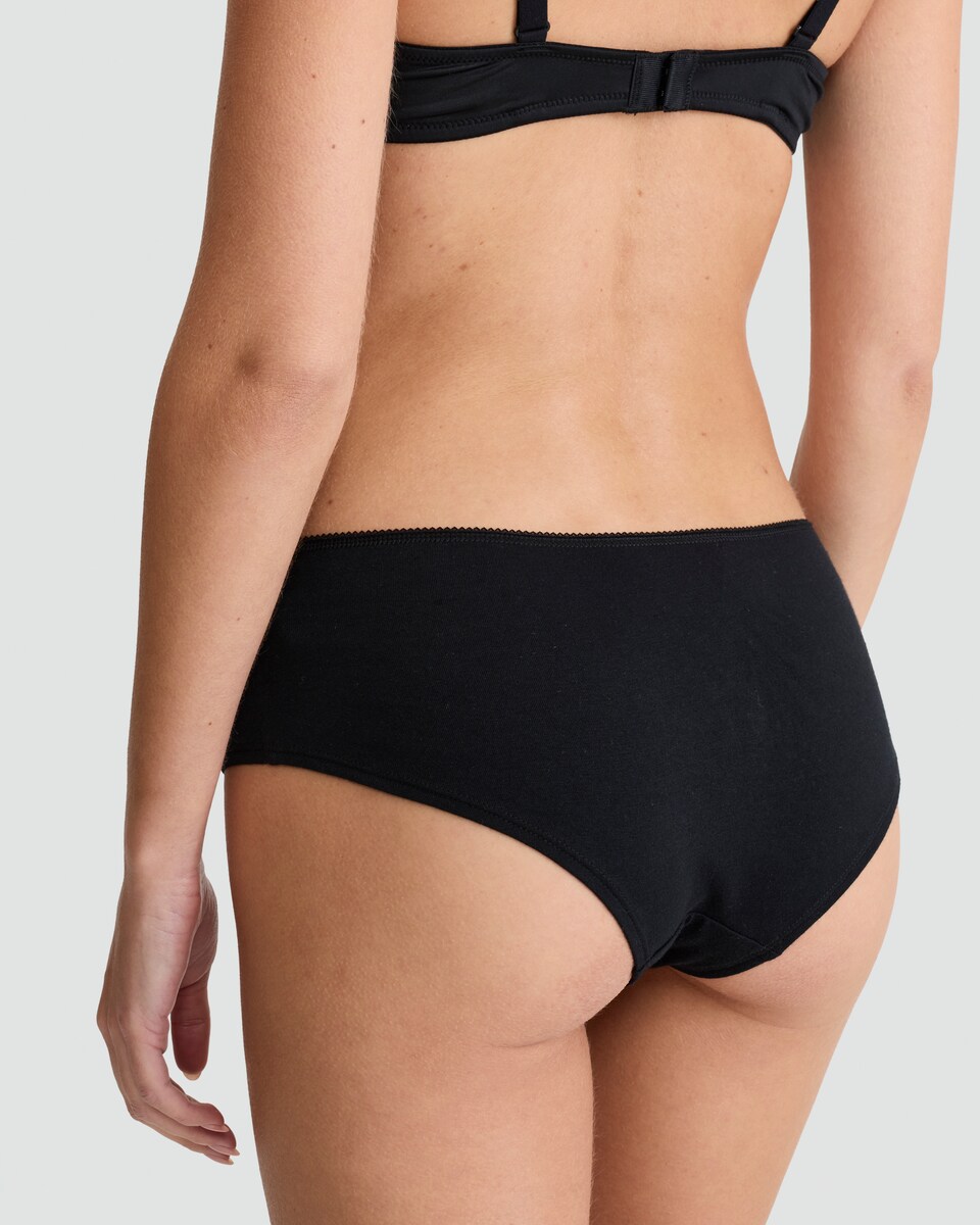 image 1 of F&F 5-Pack Cotton Rich Lace Trim High Leg Knickers in Nude