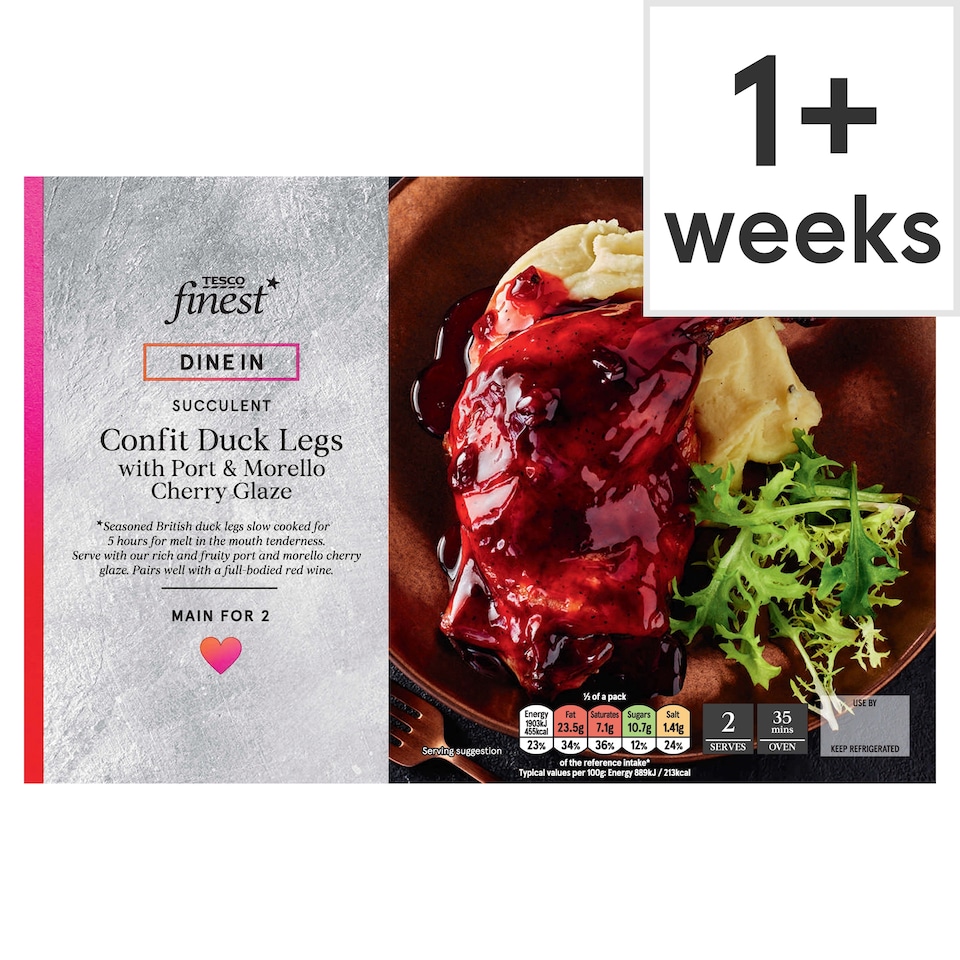 Tesco Finest Confit Duck Legs With Port & Morello Cherry Glaze 505g