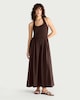 image 3 of F&F Halter Neck Maxi Dress in Chocolate