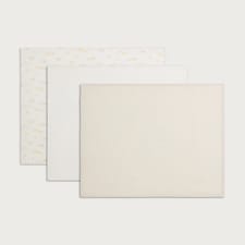 F&F Baby 3-Pack Pure Cotton Printed Muslin Squares in White