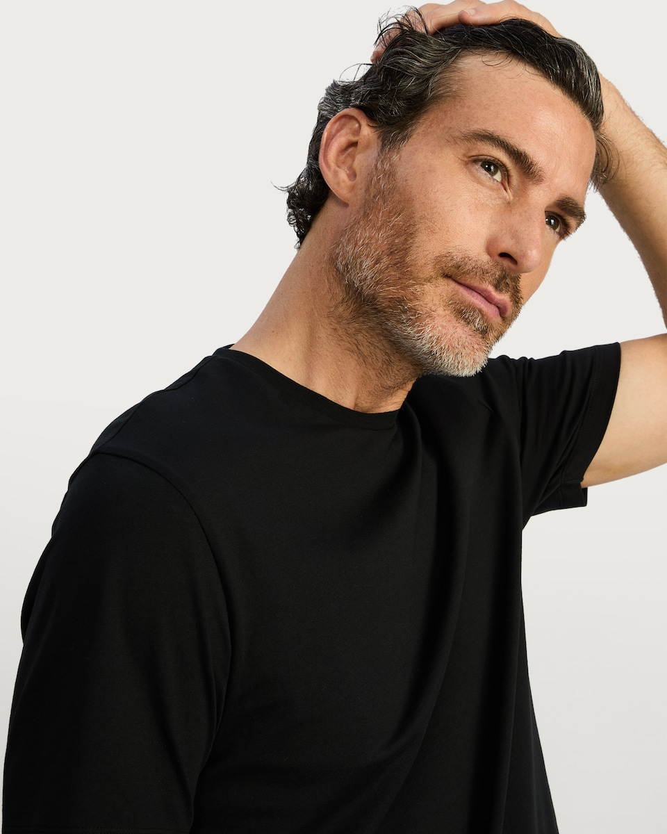 image 1 of The F&F Edit Supima® Cotton Crew Neck T-Shirt in Black