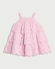 image 1 of F&F Baby Pure Cotton Embroidered Tiered Sleeveless Dress in Lilac