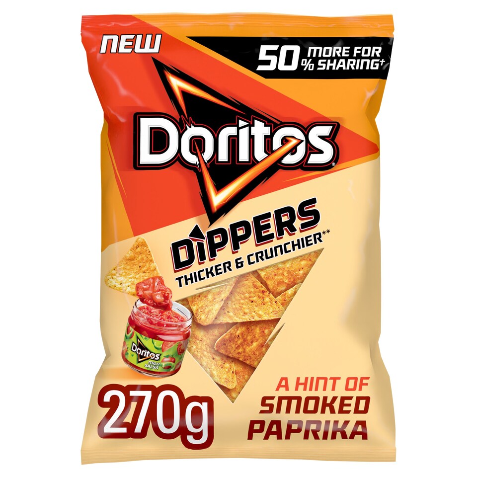 Doritos Dippers Tortilla Chips Paprika Sharing Bag Crisps 270g Tesco