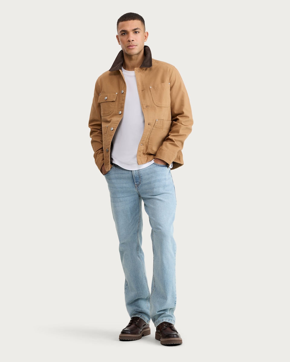F&F Corduroy Collar Button Up Jacket in Camel - Tesco Groceries