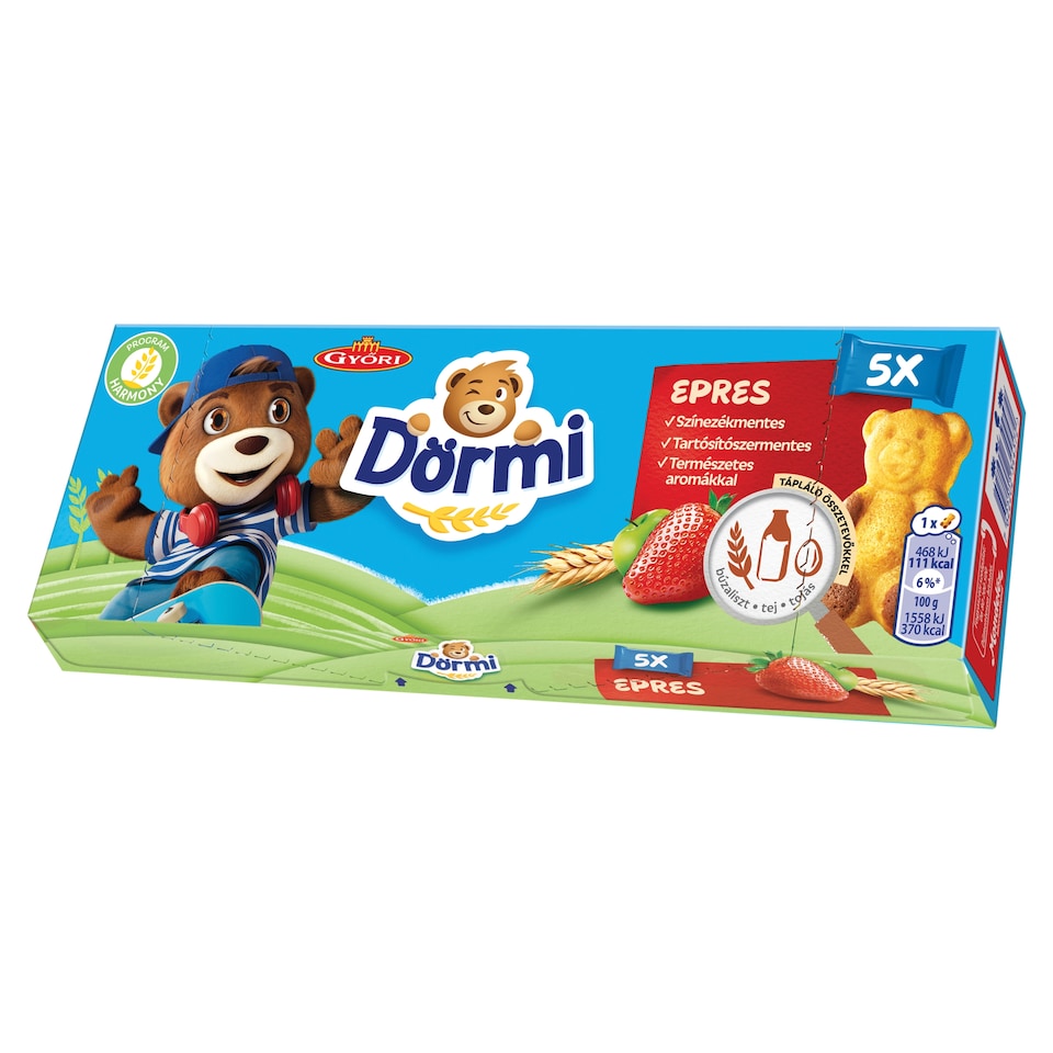 Dörmi puha piskóta almás-epres töltelékkel 5 x 30 g (150 g)