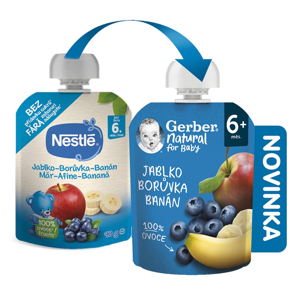 obrázok 1 z GERBER Natural kapsička jablko, čučoriedka a banán 90 g