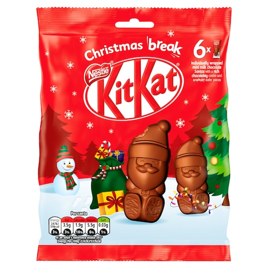 Kit Kat 6 Mini Chocolate Santa 66G Tesco Groceries