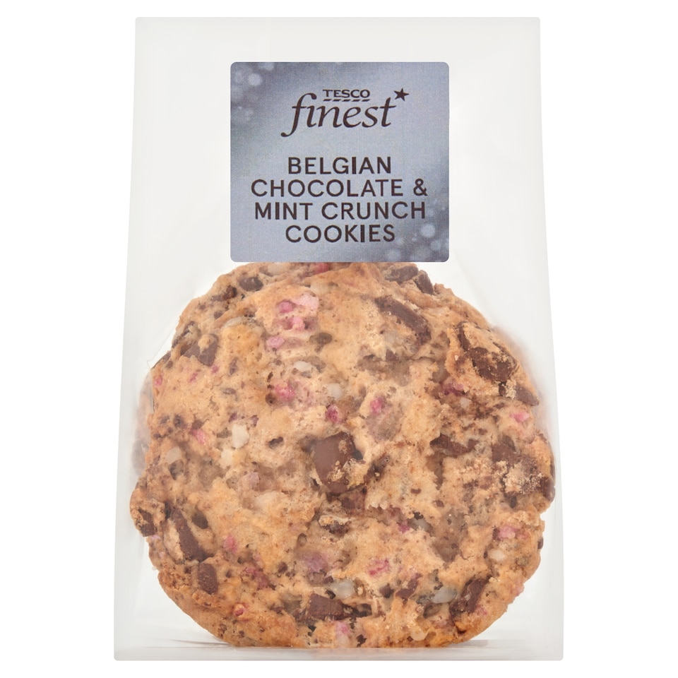 Tesco Finest Belgian Chocolate & Mint Crunch Cookies 4 Pack