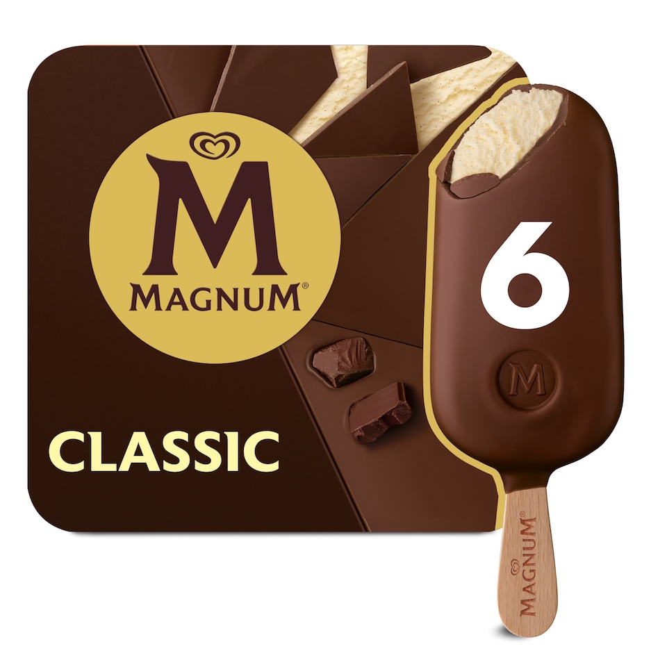 image 1 of Magnum Classic Ice Cream Sticks 6x100ml