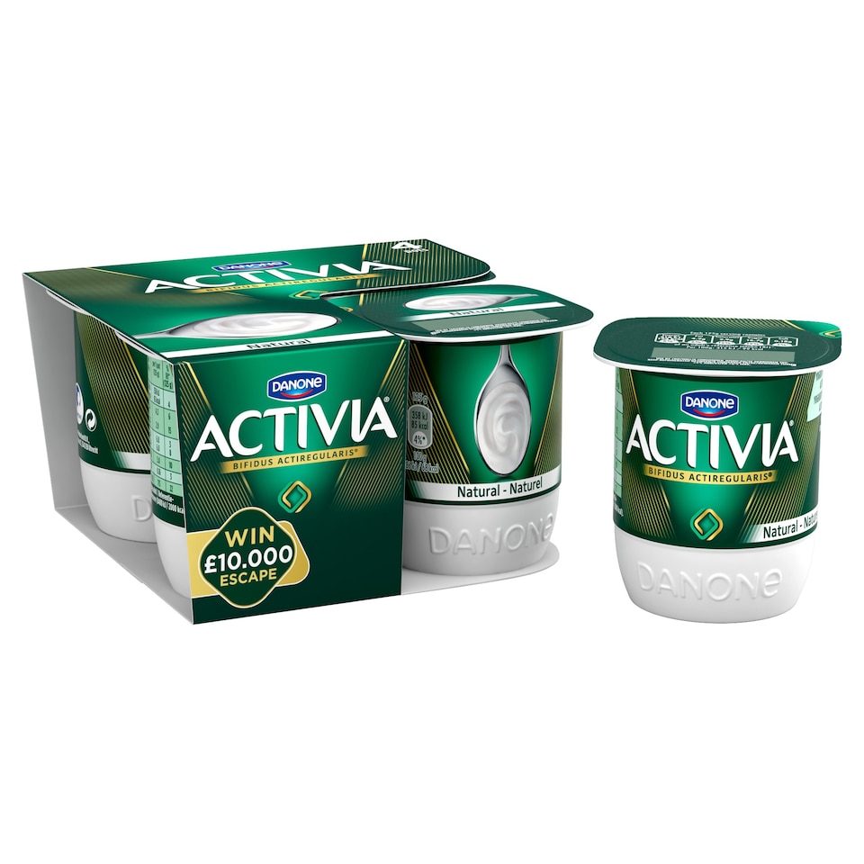 image 1 of Activia Natural Low Fat Gut Health Yoghurt Multipack 4x125g