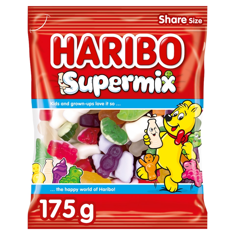 Haribo Supermix Fruit Milk & Sweet Foam Gums 175G