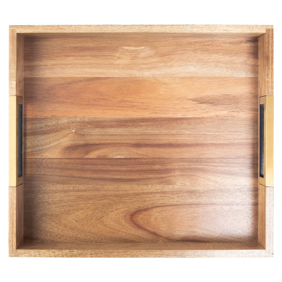 image 1 of F&F Home Acacia Gold Bar Tray