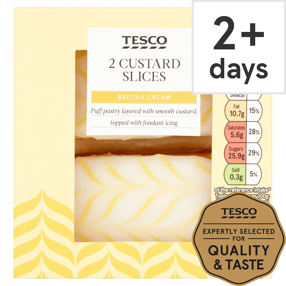 Tesco Custard Slices 2 Pack