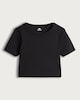 image 4 of F&F Active Cropped Short Sleeved T-Shirt in Black
