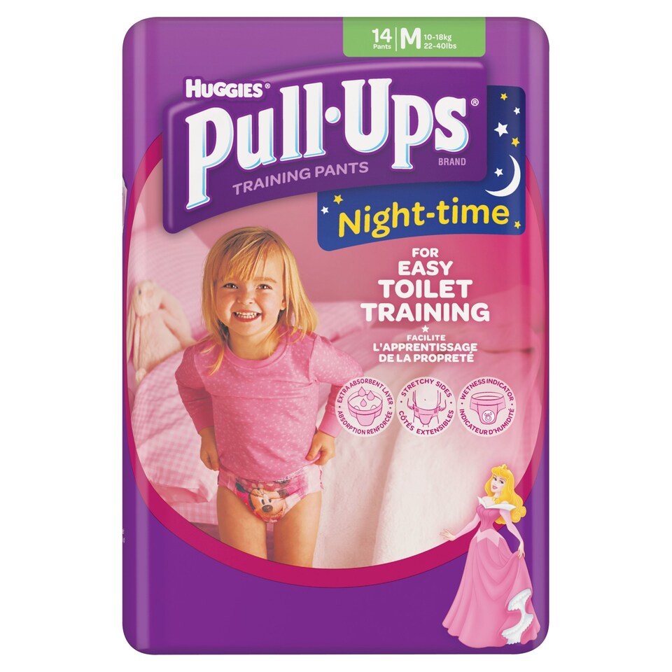 Huggies Pull Ups Night Time Girls Medium 14 Pack