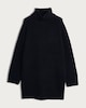 image 4 of F&F Knitted Roll Neck Jumper Dress with Wool in Black