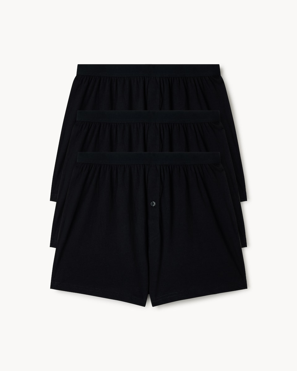 image 1 of F&F 3-Pack Pure Cotton Jersey Boxers in Black